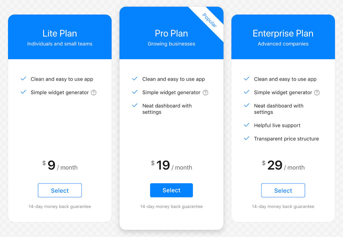 Read more about the article Use Pricing Table to Define & Describe Your Product